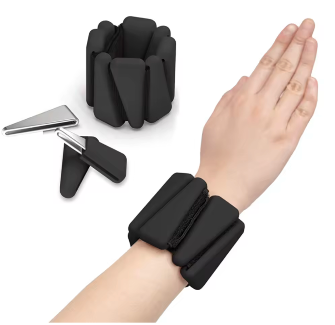 Bracelets Lestés Ajustables 450 g – Silicone pour Pilates & Fitness