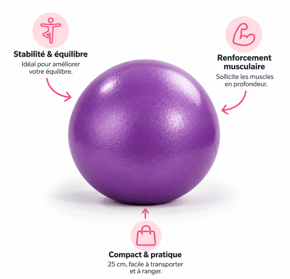 Ballon Pilates violet 25 cm