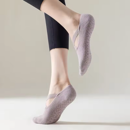 Chaussettes Pilates Antidérapantes Femme – Fitness, Danse, Coton/Polyester Respirant