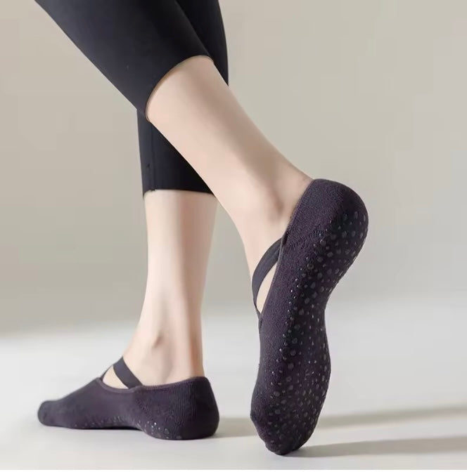Chaussettes Pilates Antidérapantes Femme – Fitness, Danse, Coton/Polyester Respirant
