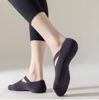 Chaussettes Pilates Antidérapantes Femme – Fitness, Danse, Coton/Polyester Respirant
