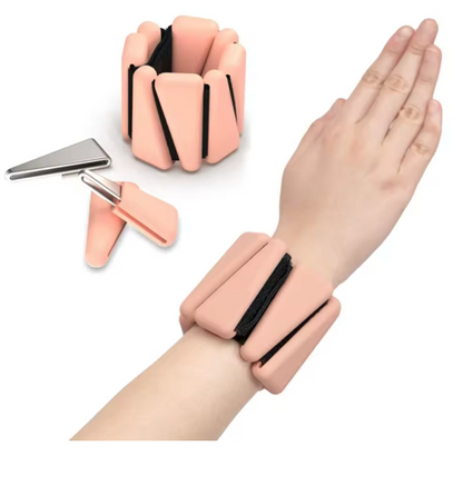 Bracelets Lestés Ajustables 450 g – Silicone pour Pilates & Fitness