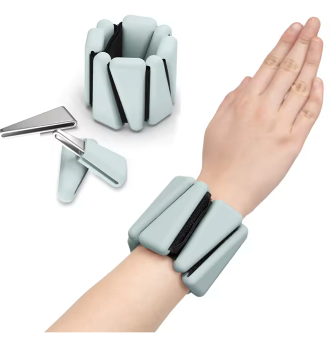 Bracelets Lestés Ajustables 450 g – Silicone pour Pilates & Fitness