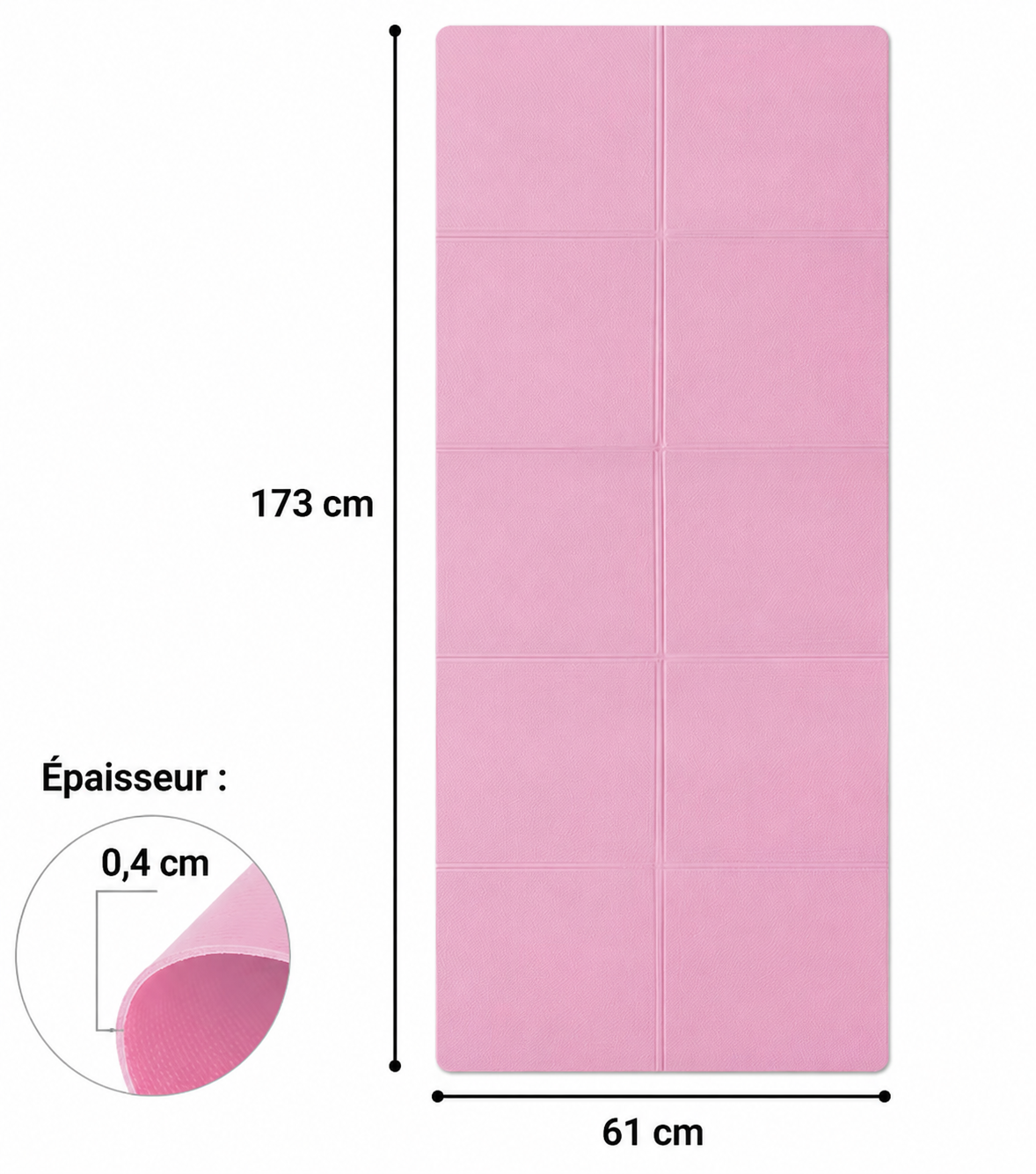 Tapis de Pilates 173 x 60 cm – Pilates & Fitness