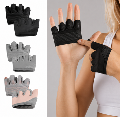 Gants Demi-Doigts Antidérapants – 1 Paire Respirante pour Pilates & Fitness