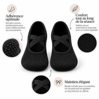 Chaussettes Pilates Antidérapantes Femme