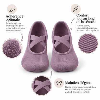 Chaussettes Pilates Antidérapantes violet
