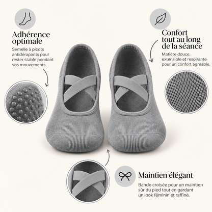 Chaussettes Pilates Antidérapantes gris